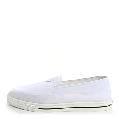 Prada Technical Nylon Triangle Logo Mens Slip On Sneakers 11 White 1 of 12