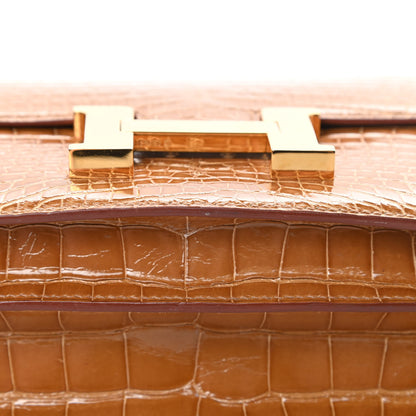 Hermes Shiny Alligator Constance 18 Tabac Camel 21 of 24