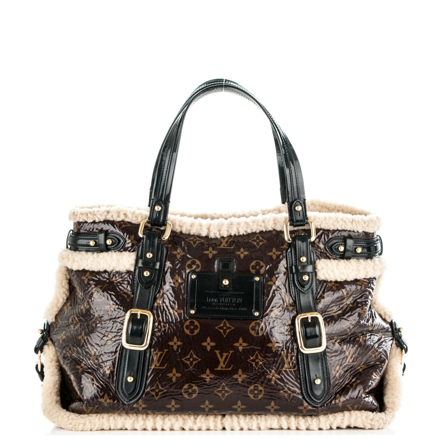 Patent Monogram Shearling Sac Thunder