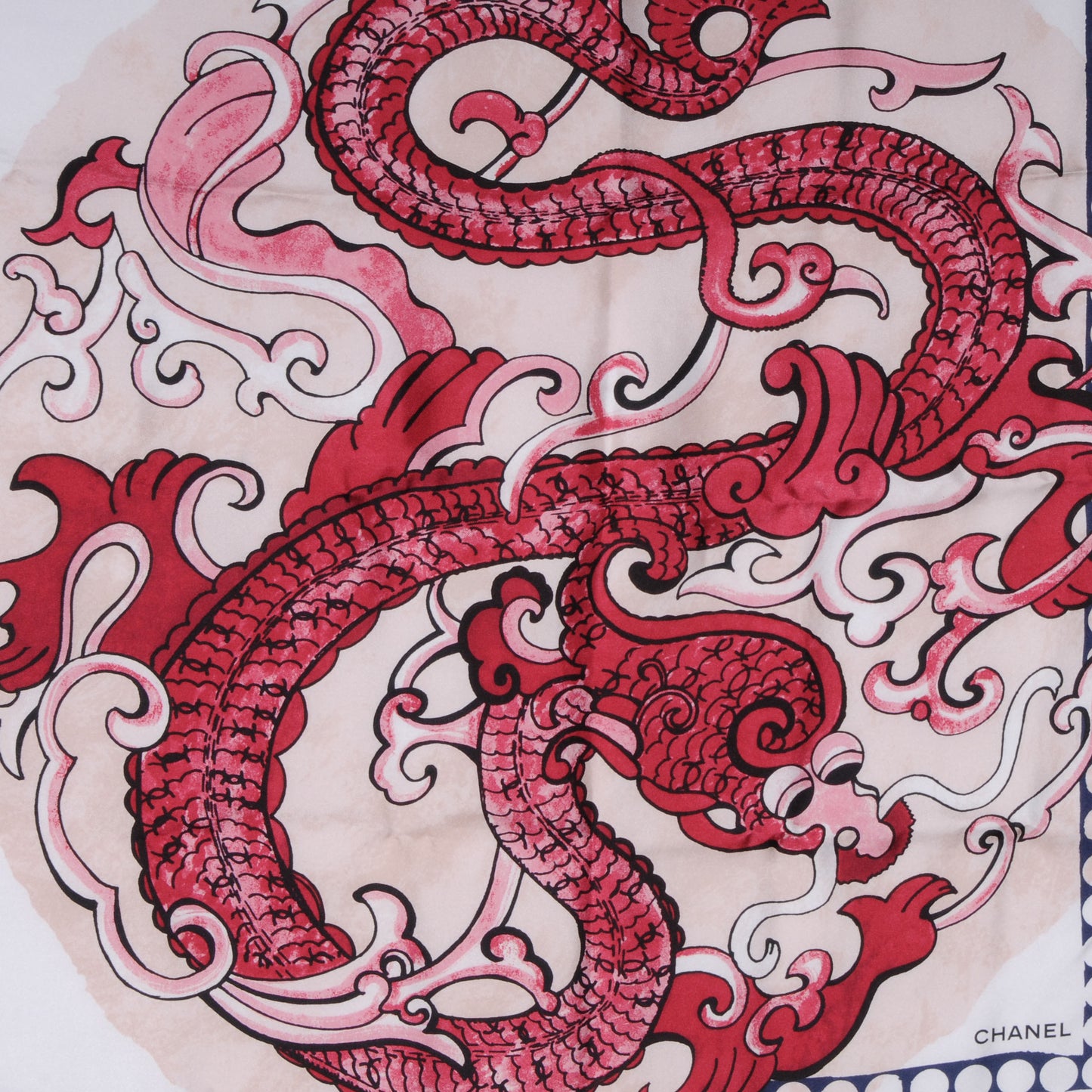 Silk Dragon CC Scarf White