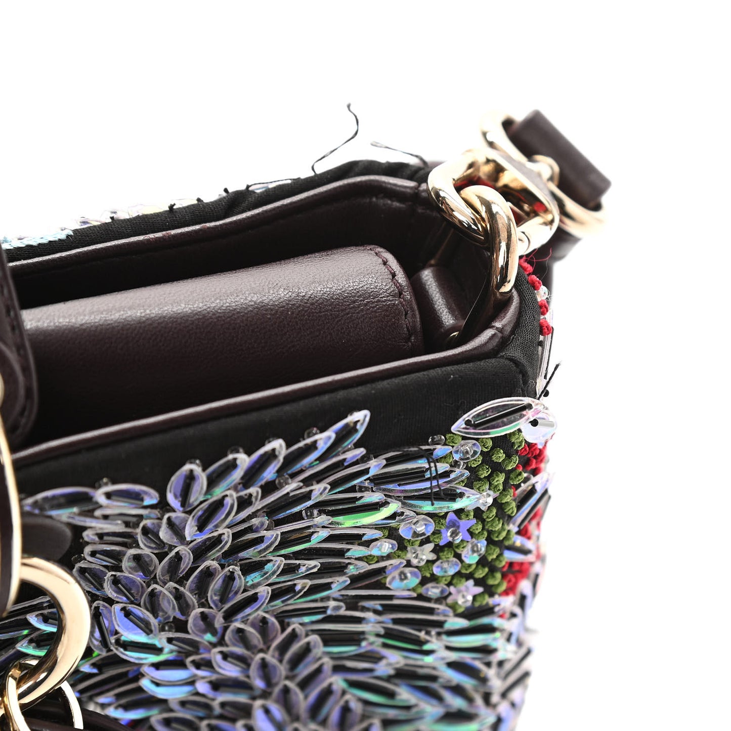 Calfskin Embroidered Sequin East West Lady Dior Multicolor