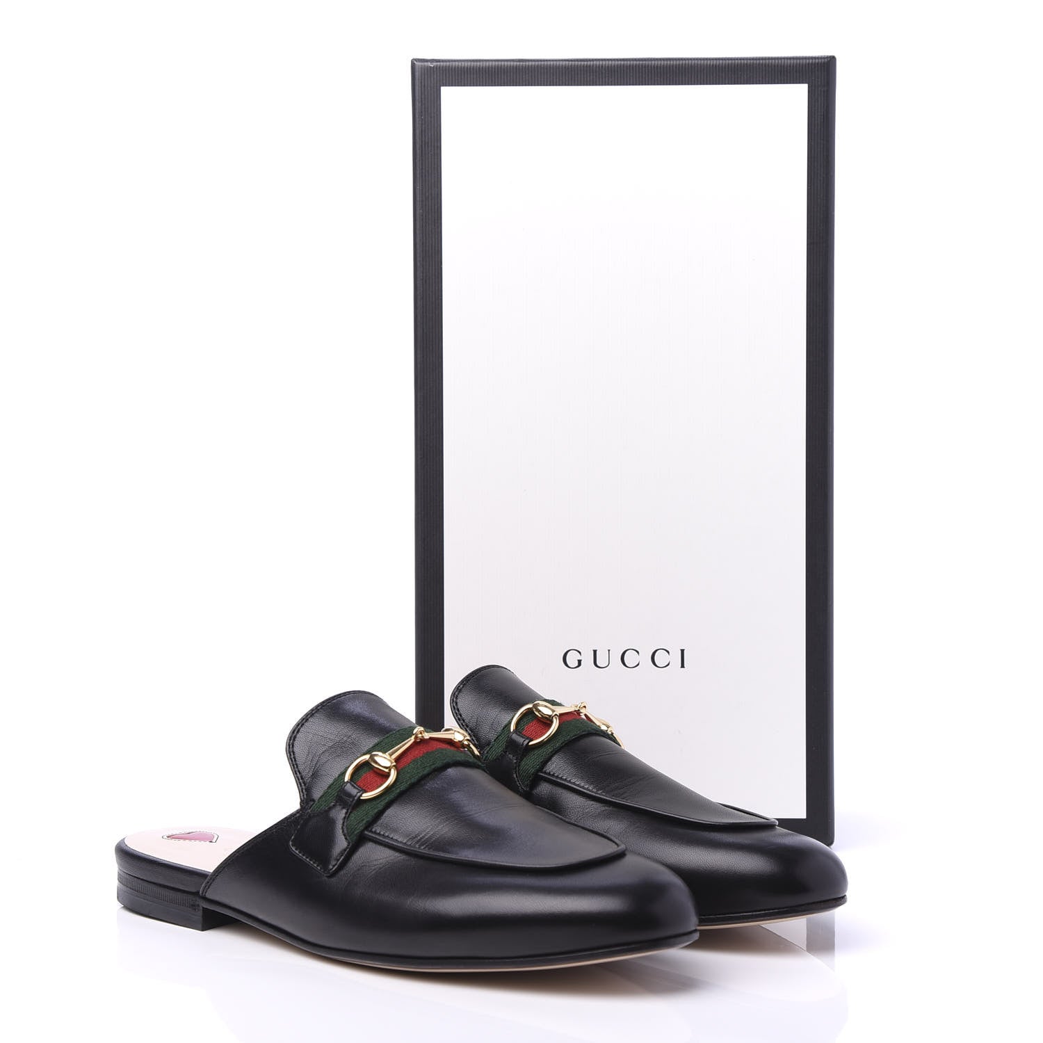Gucci Malaga Kid Web Womens Princetown Slippers 39 Black 9 of 9