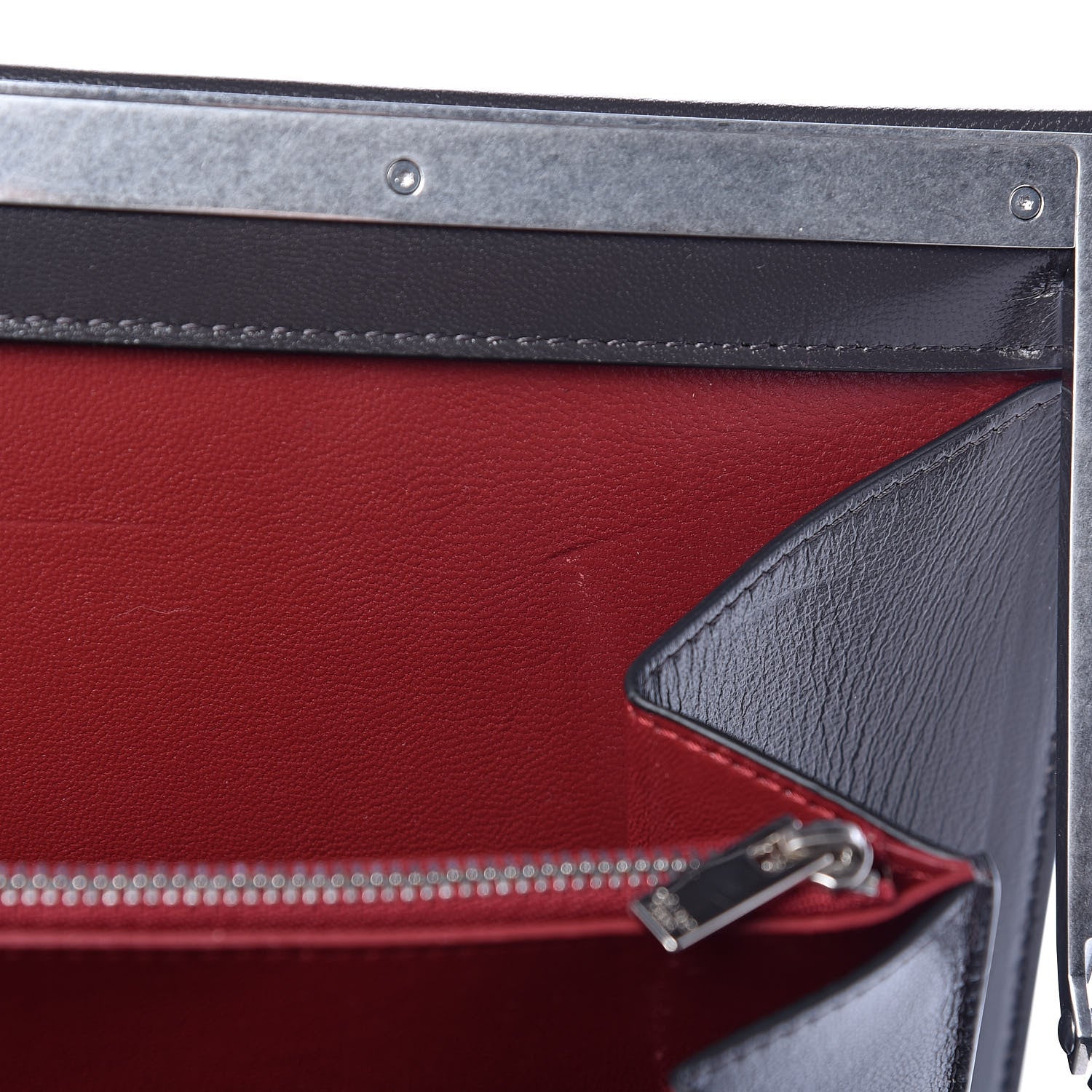 Celine Patina Box Calfskin Medium Clasp Bag Grey 11 of 13