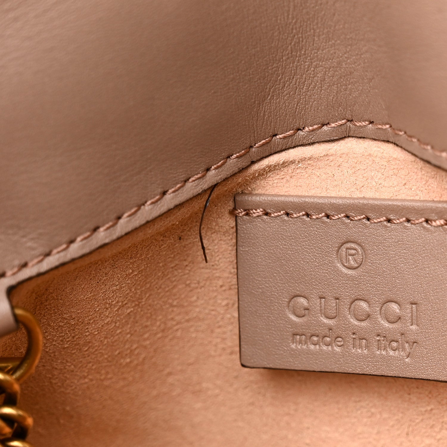 Gucci Calfskin Matelasse Super Mini GG Marmont Shoulder Bag Porcelain Rose 11 of 11
