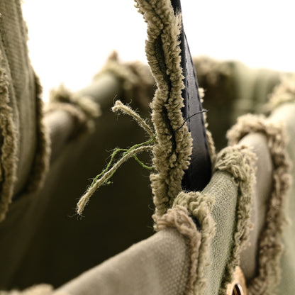 Chanel Canvas Chevron Cuba Patchwork Shopper Tote Khaki 11 of 11