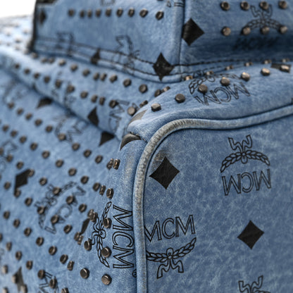 MCM Visetos Studded Medium Backpack Blue 13 of 15