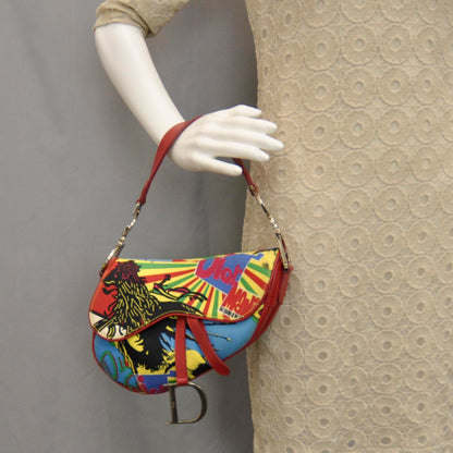 Christian Dior Canvas Bob Marley Saddle Bag Multicolor 2 of 10