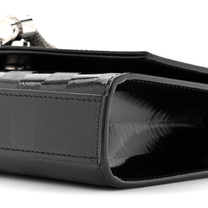 Saint Laurent Patent Textured Striped Small Classic Monogram Kate Tassel Satchel Black 9 of 10