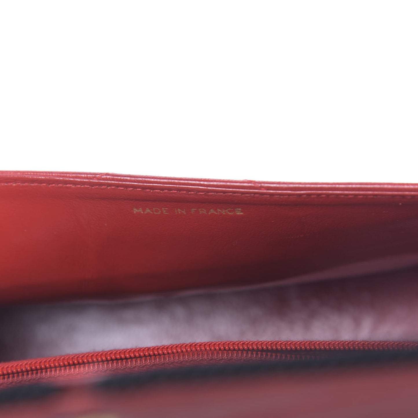 Lambskin Scallop Quilted Single Flap Red Black