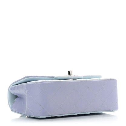 Chanel Perforated Lambskin Quilted Mini Rectangular Flap Light Blue Light Purple White 4 of 9
