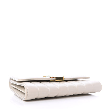 Saint Laurent Lambskin Matelasse Monogram Large Vicky Chain Bag White 4 of 10