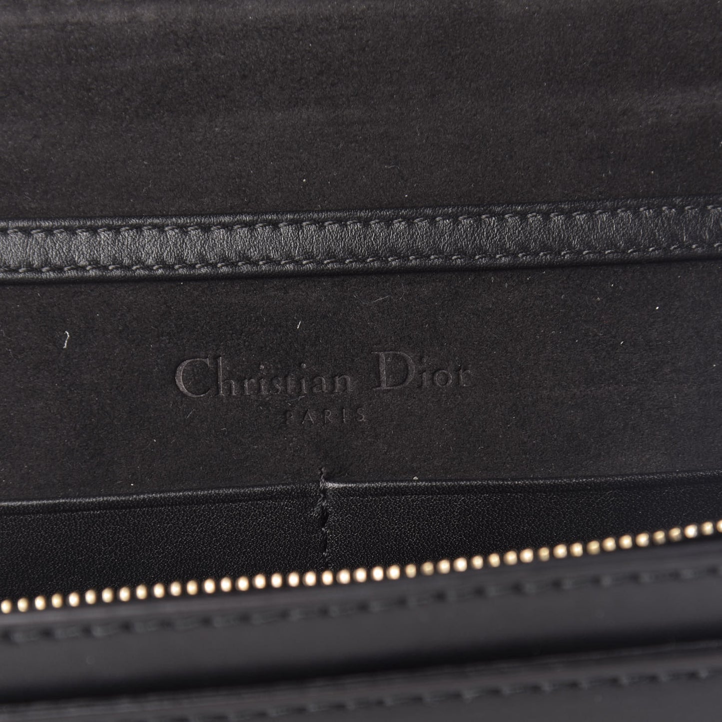 Calfskin J'Adior Wallet on Chain Pouch Black