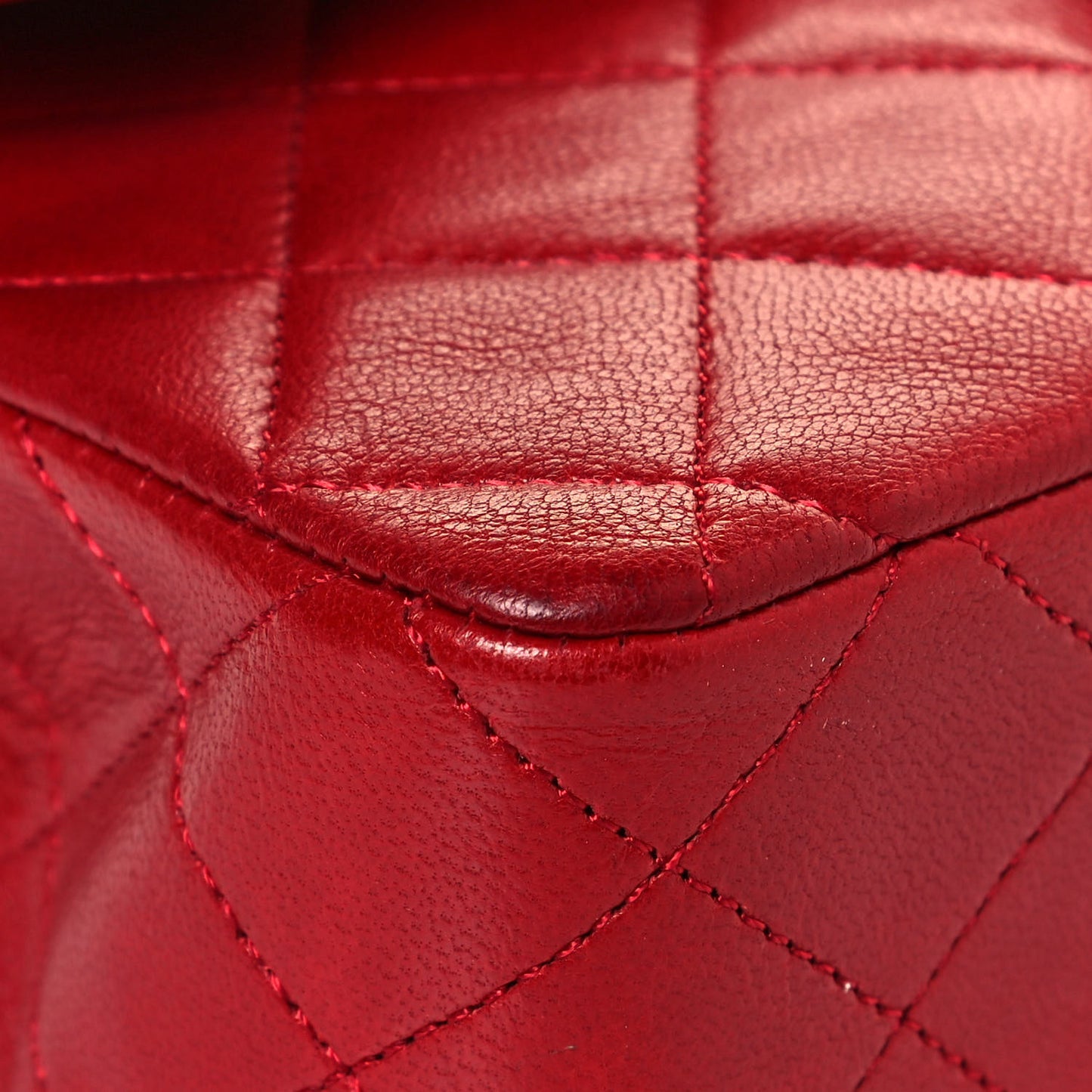 Lambskin Quilted Small Double Flap Red