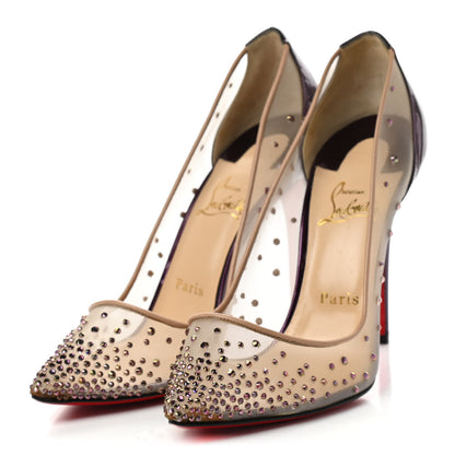 Christian Louboutin Rete Specchio Crystal Strass Follies 100 Pumps 39.5 Version Cosmos 3 of 9