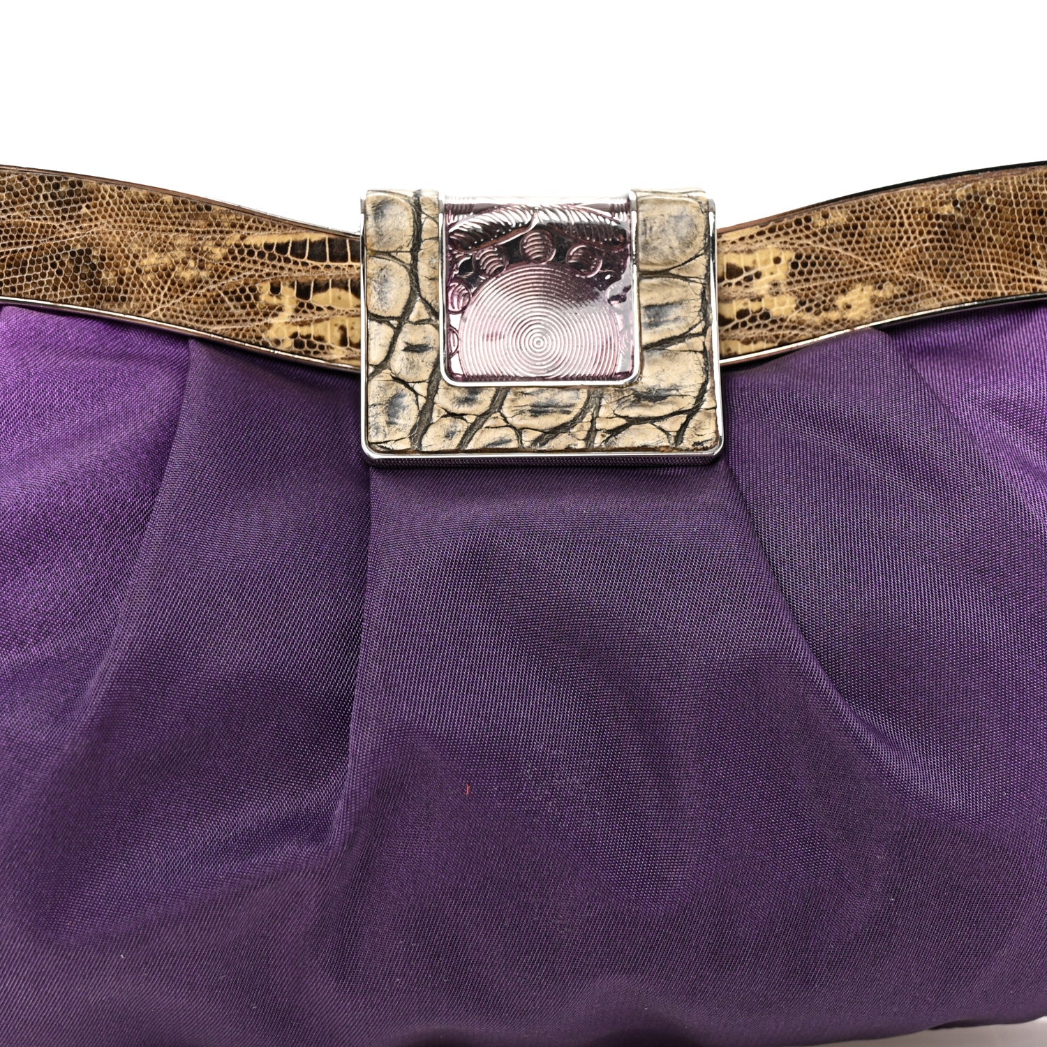 Prada Nylon Lizard Frame Clutch Bag Ombre Purple 8 of 10