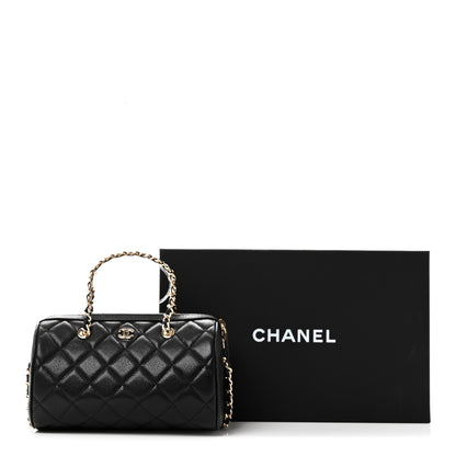 Chanel Caviar Quilted Barrel Clutch With Chain  Black 11 of 11