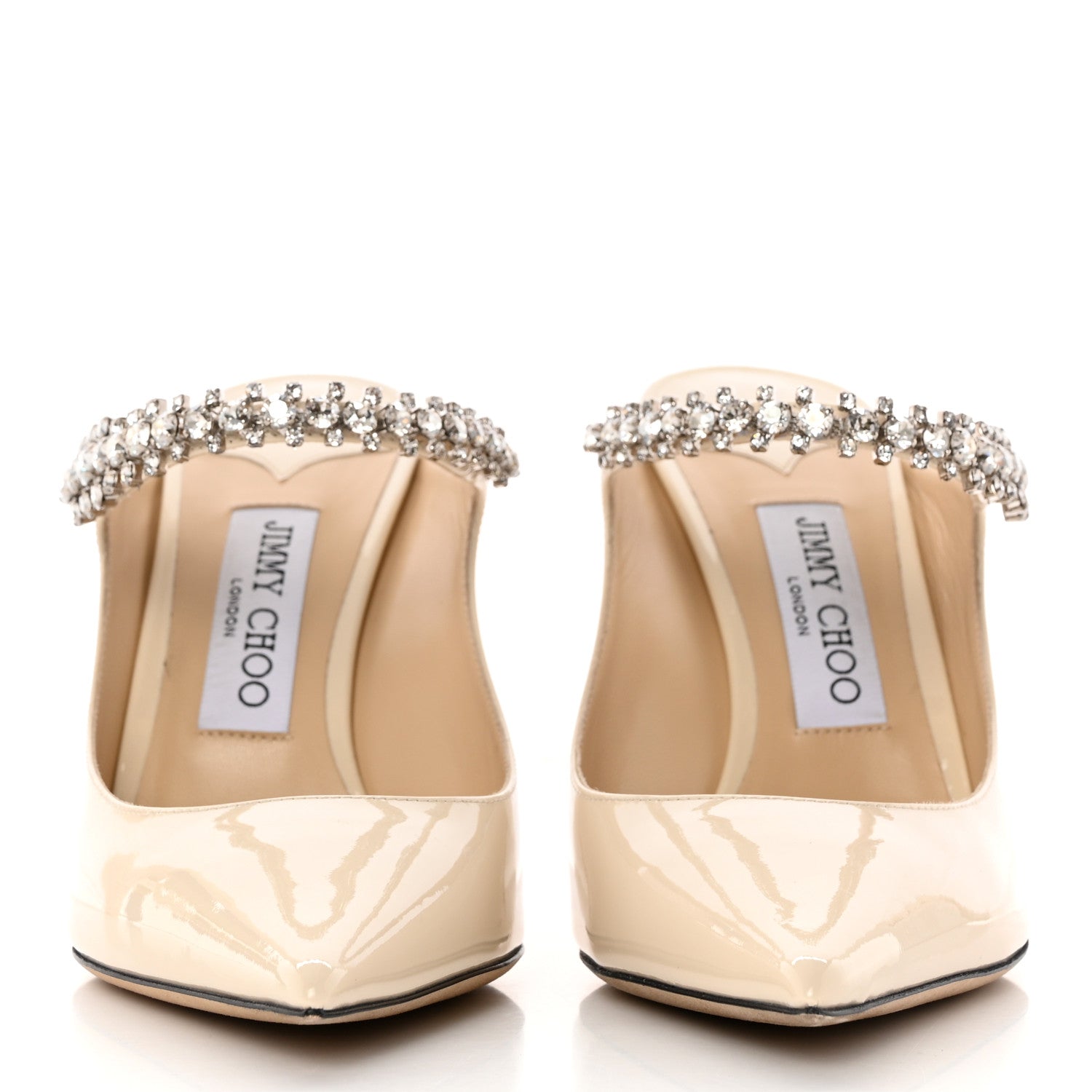 Jimmy Choo Patent Crystal Bing 100 Pumps 39.5 Linen 2 of 12