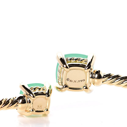 David Yurman 18K Yellow Gold Diamond Chrysoprase Chatelaine Bypass Bracelet 4 of 4