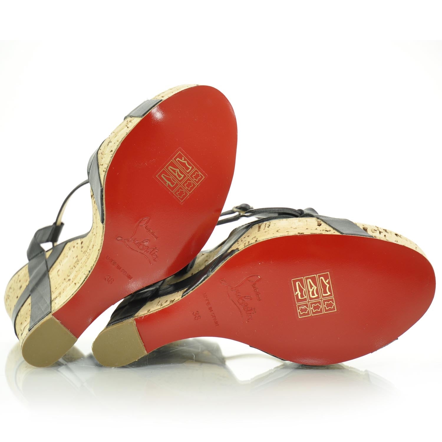 Christian Louboutin Miss Cristo Platform Wedge Sandals 38 Black 5 of 7