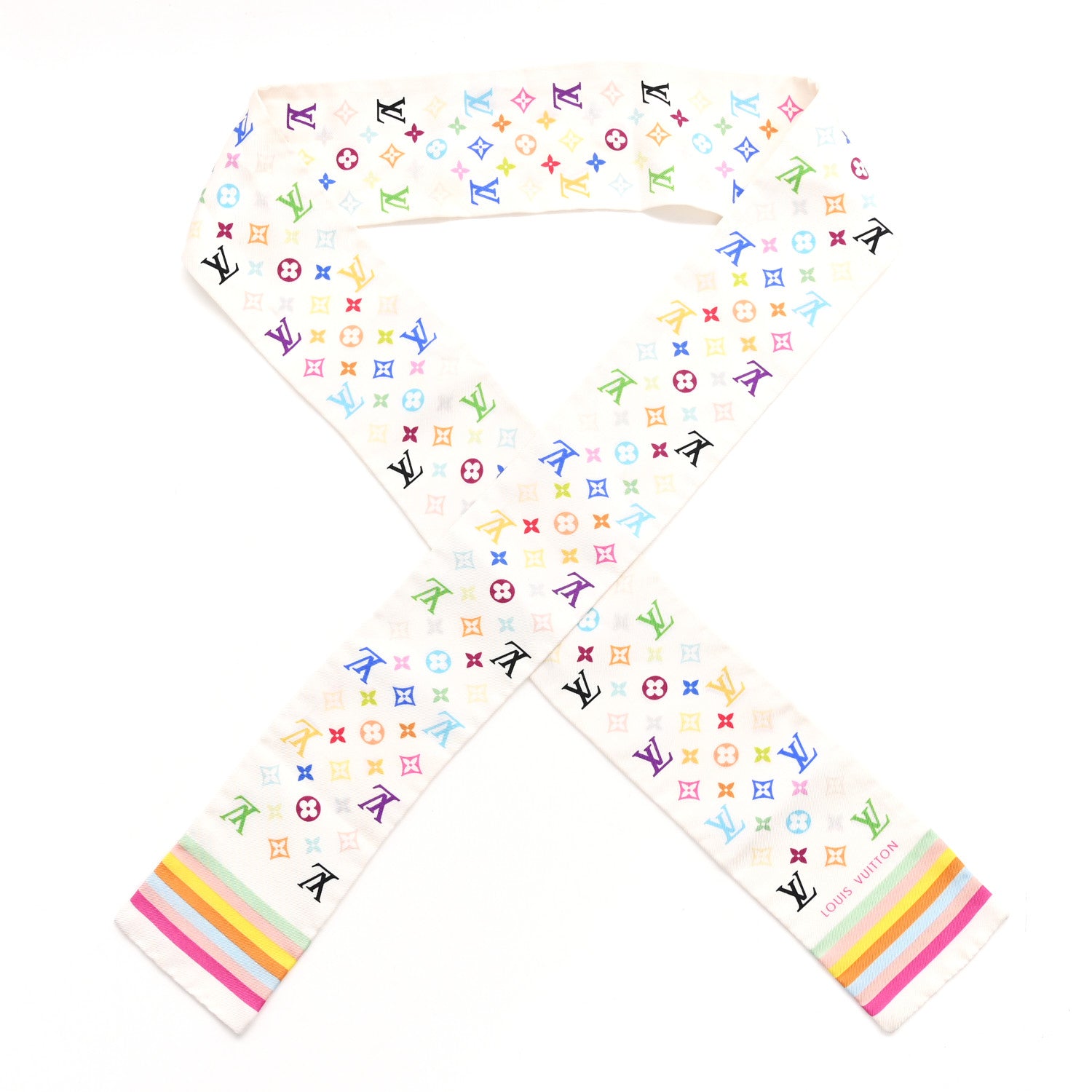 Louis Vuitton Silk Monogram Multicolor Bandeau White 1 of 3