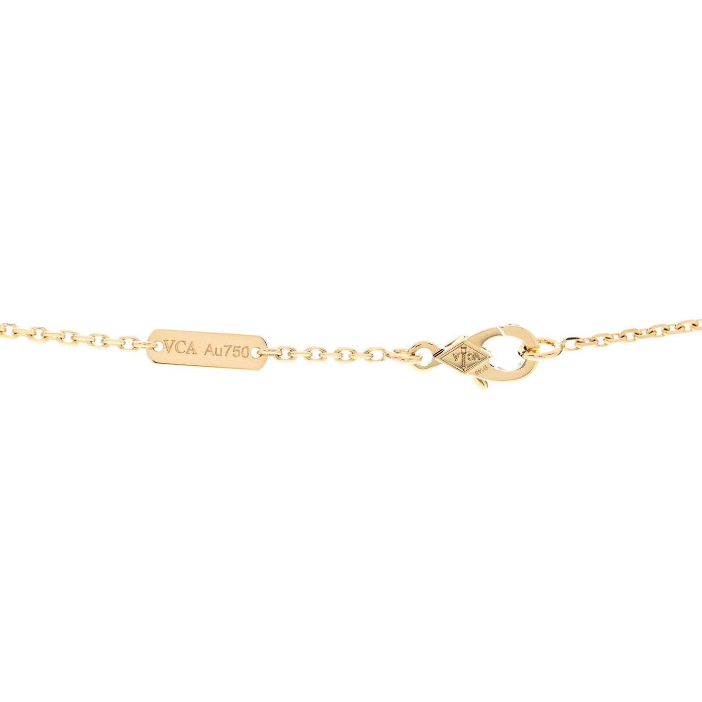 18K Yellow Gold Mother of Pearl Vintage Alhambra Pendant Necklace
