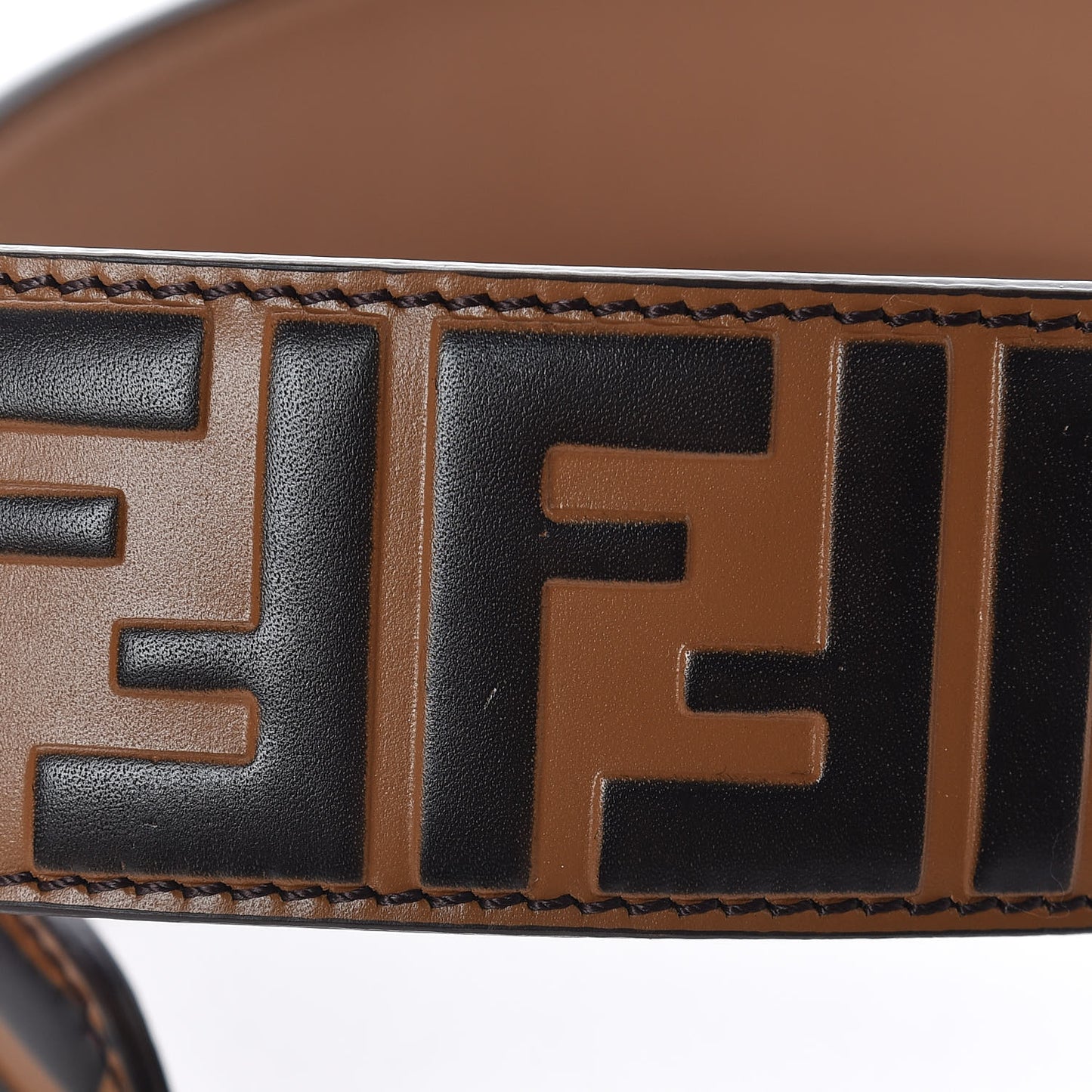 Calfskin FF 1974 Embossed Strap You Tobacco Black