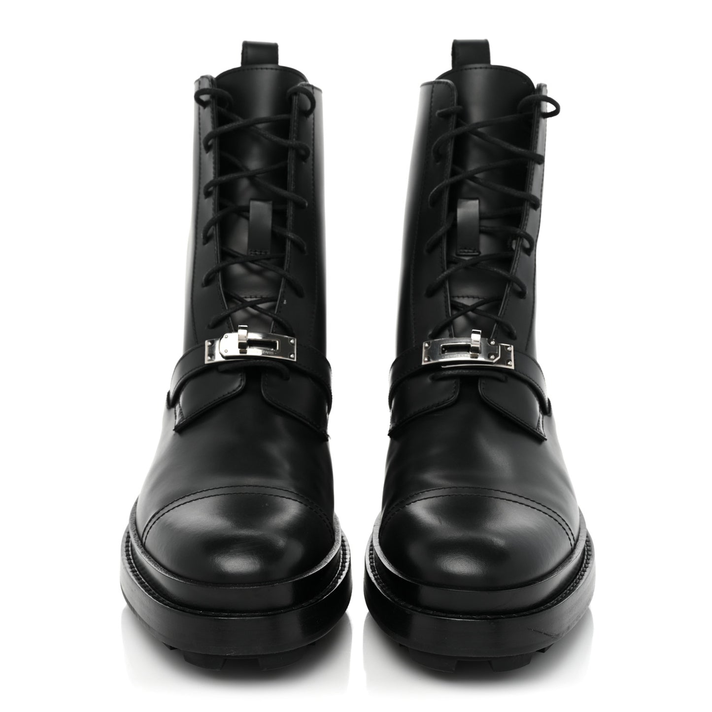Glossed Calfskin Funk Ankle Boots 39.5 Black