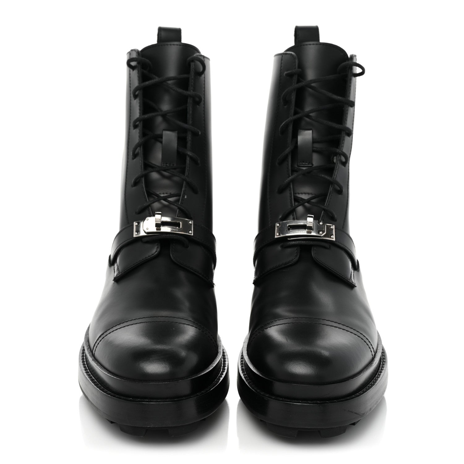 Hermes Glossed Calfskin Funk Ankle Boots 39.5 Black 2 of 10