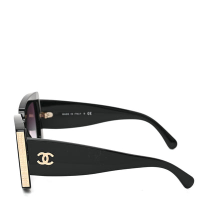 Chanel Acetate Rectangle Sunglasses 5435 Black 3 of 6