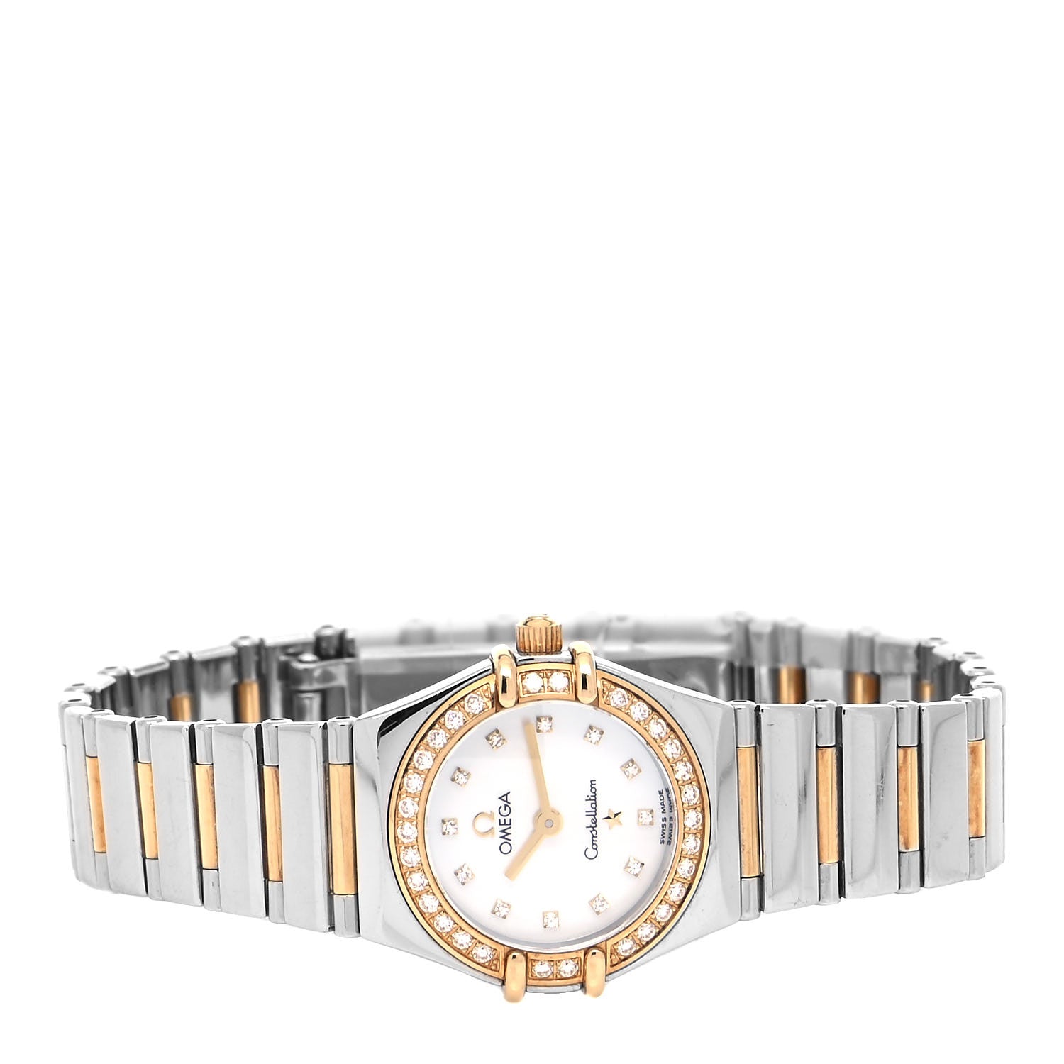 Omega Stainless Steel 18K Yellow Gold Diamond Bezel Mother of Pearl 23mm Constellation My Choice Quartz Watch 895.1243 2 of 5