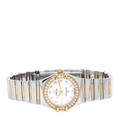 Omega Stainless Steel 18K Yellow Gold Diamond Bezel Mother of Pearl 23mm Constellation My Choice Quartz Watch 895.1243 2 of 5