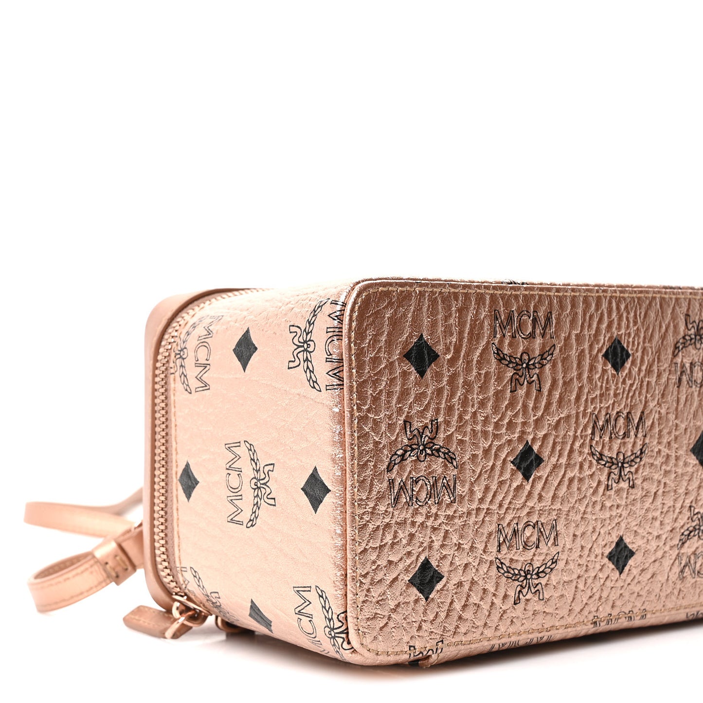 Metallic Visetos Vanity Case Champagne Gold