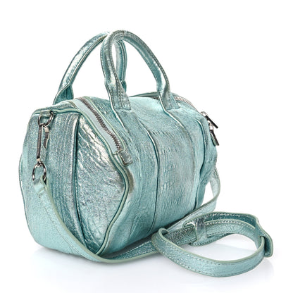 Alexander Wang Metallic Pebbled Lambskin Lambskin Rocco Teal Silver Hardware 3 of 11