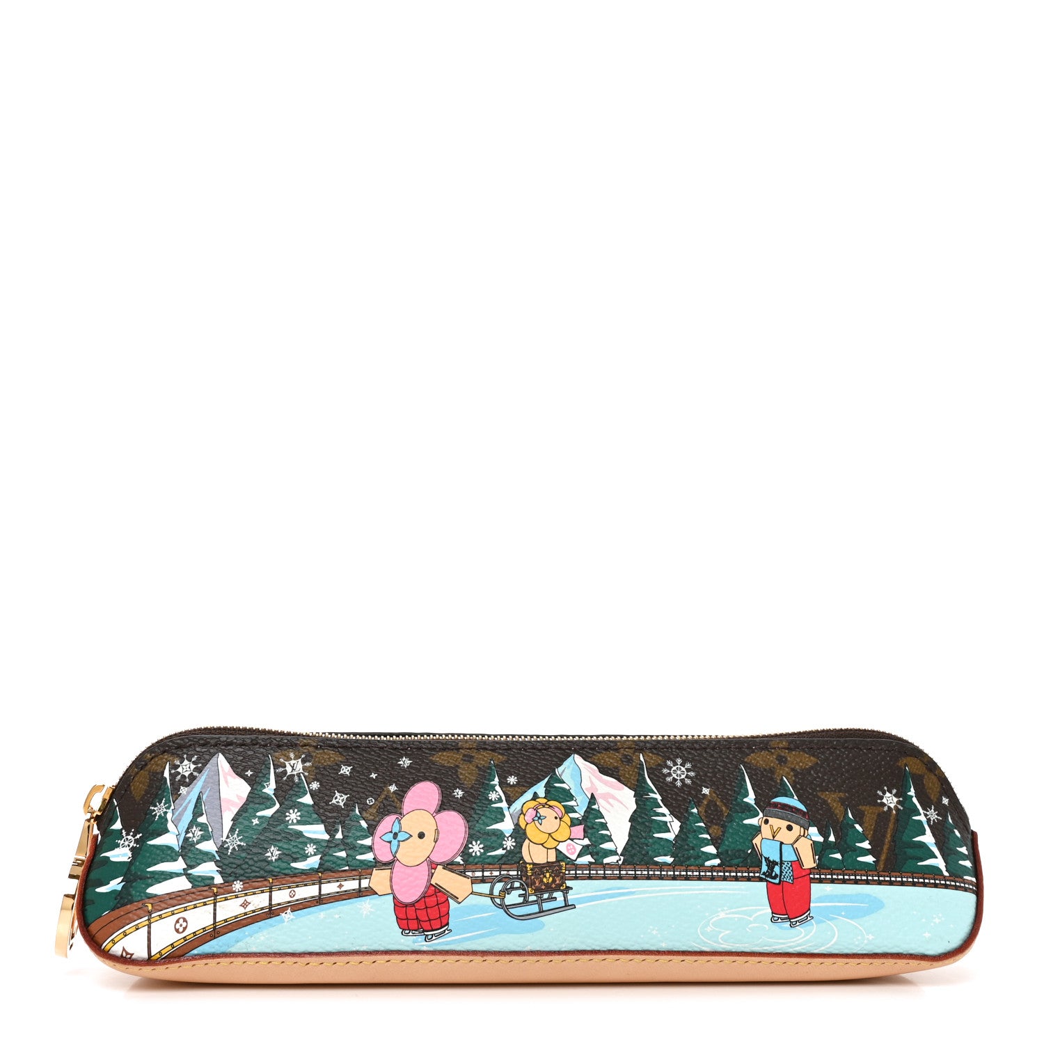 Louis Vuitton Monogram 2023 Christmas Animation Alpine Pencil Pouch Pink 1 of 9
