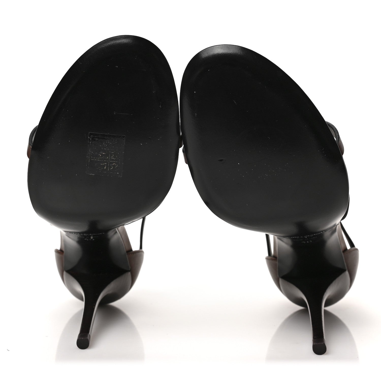 Saint Laurent Calfskin Cassandra 100 Sandals 40 Brown 4 of 7