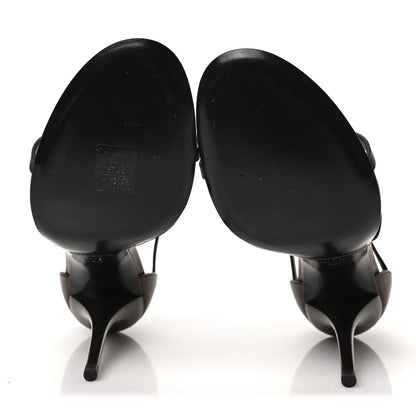 Saint Laurent Calfskin Cassandra 100 Sandals 40 Brown 4 of 7