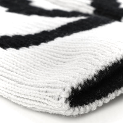 Chanel Cashmere CC Fingerless Gloves White Black 7 of 10