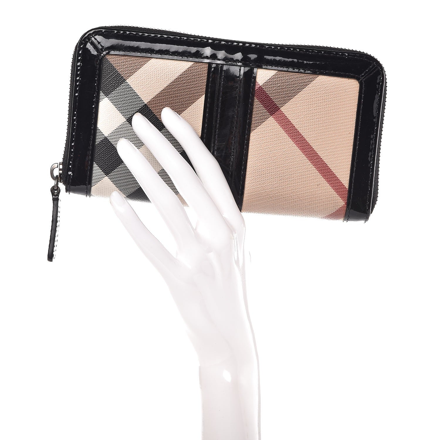 Burberry Supernova Check Large Ziggy Zip Around Wallet Black 2 of 9