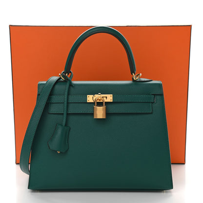 Hermes Epsom Kelly Sellier 25 Malachite 11 of 11