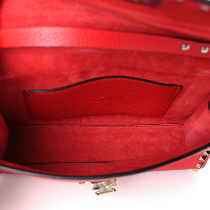 Valentino Garavani Pebbled Calfskin Medium Rockstud Flip Lock Crossbody Bag Rouge Pur 5 of 8