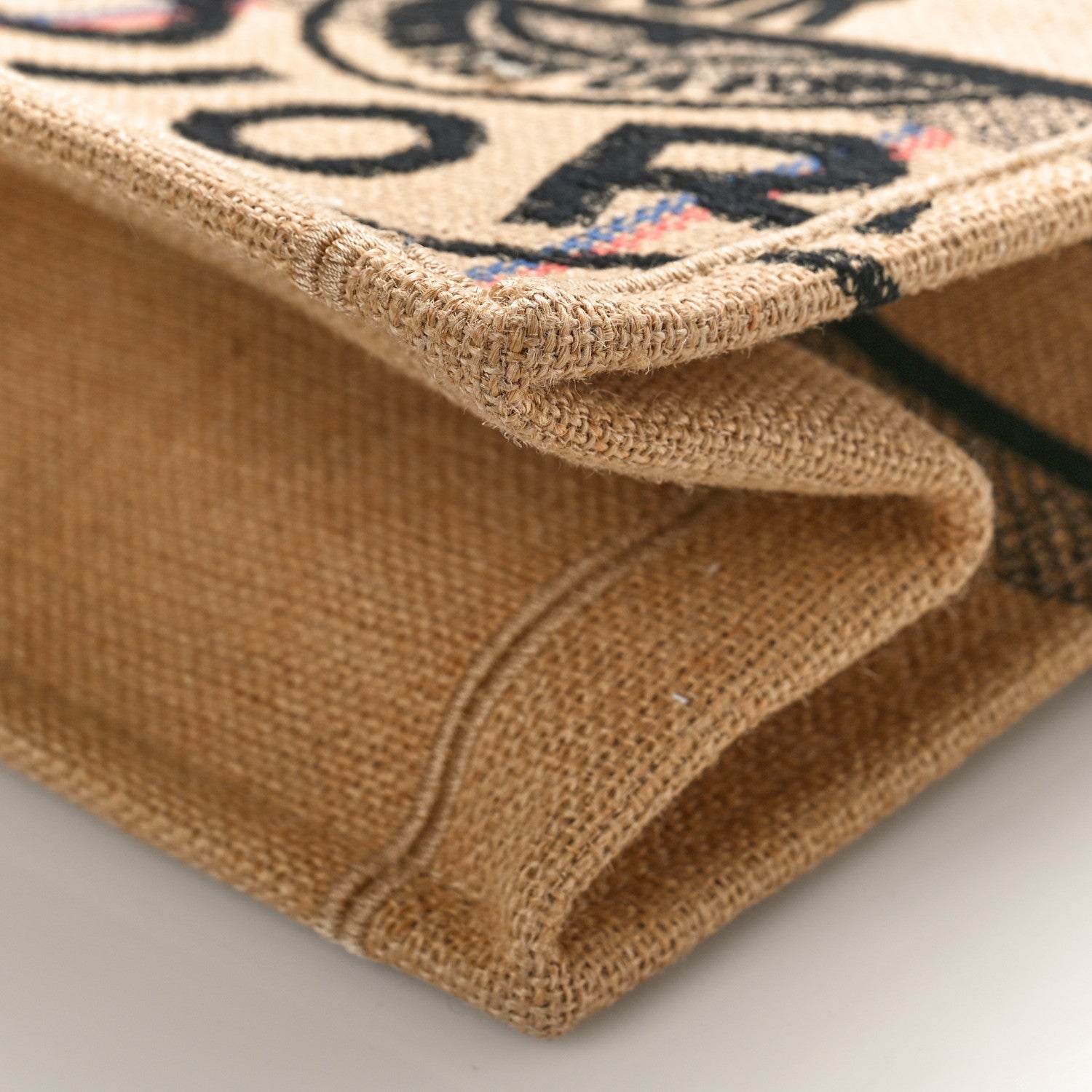 Christian Dior Canvas Jute Embroidered Medium Book Tote Black Beige 8 of 8
