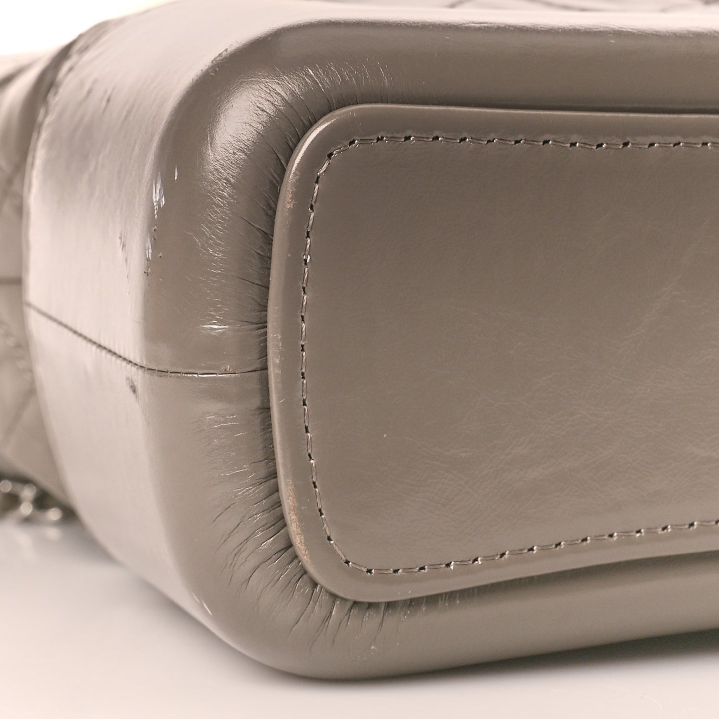 Aged Calfskin Quilted Medium Gabrielle Hobo Grey