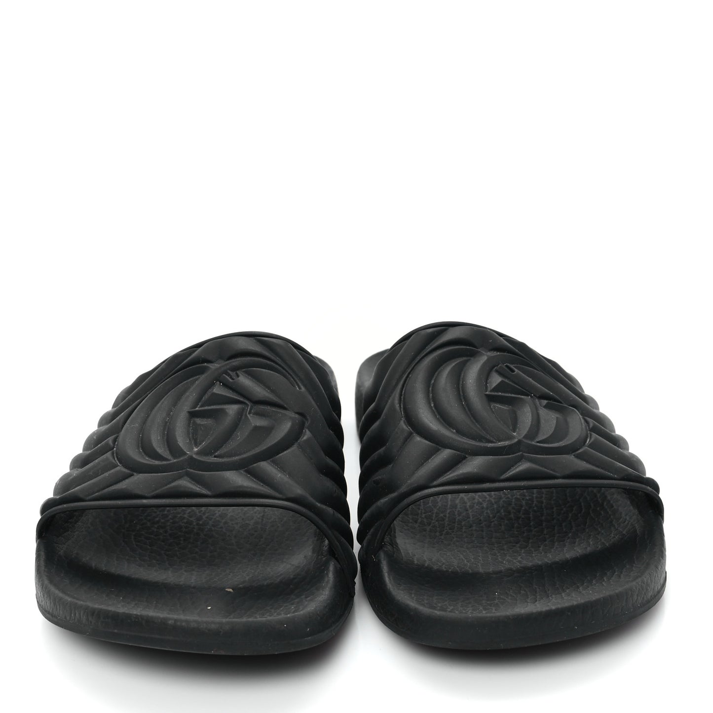 Rubber Matelasse Womens Slide Sandals 39 Black