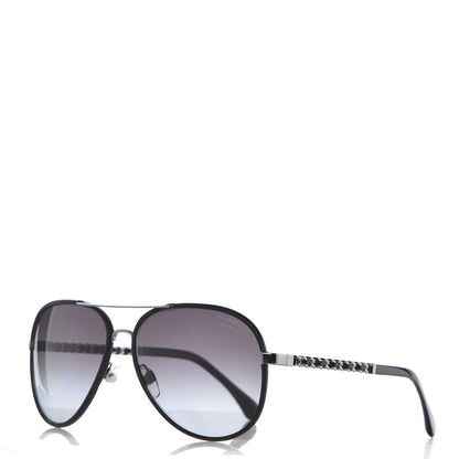 Chanel Polarized Pilot Winter Sunglasses 4219-Q Black 1 of 8