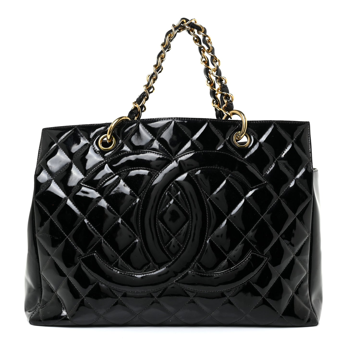 Patent Quilted Timeless CC Tote Black