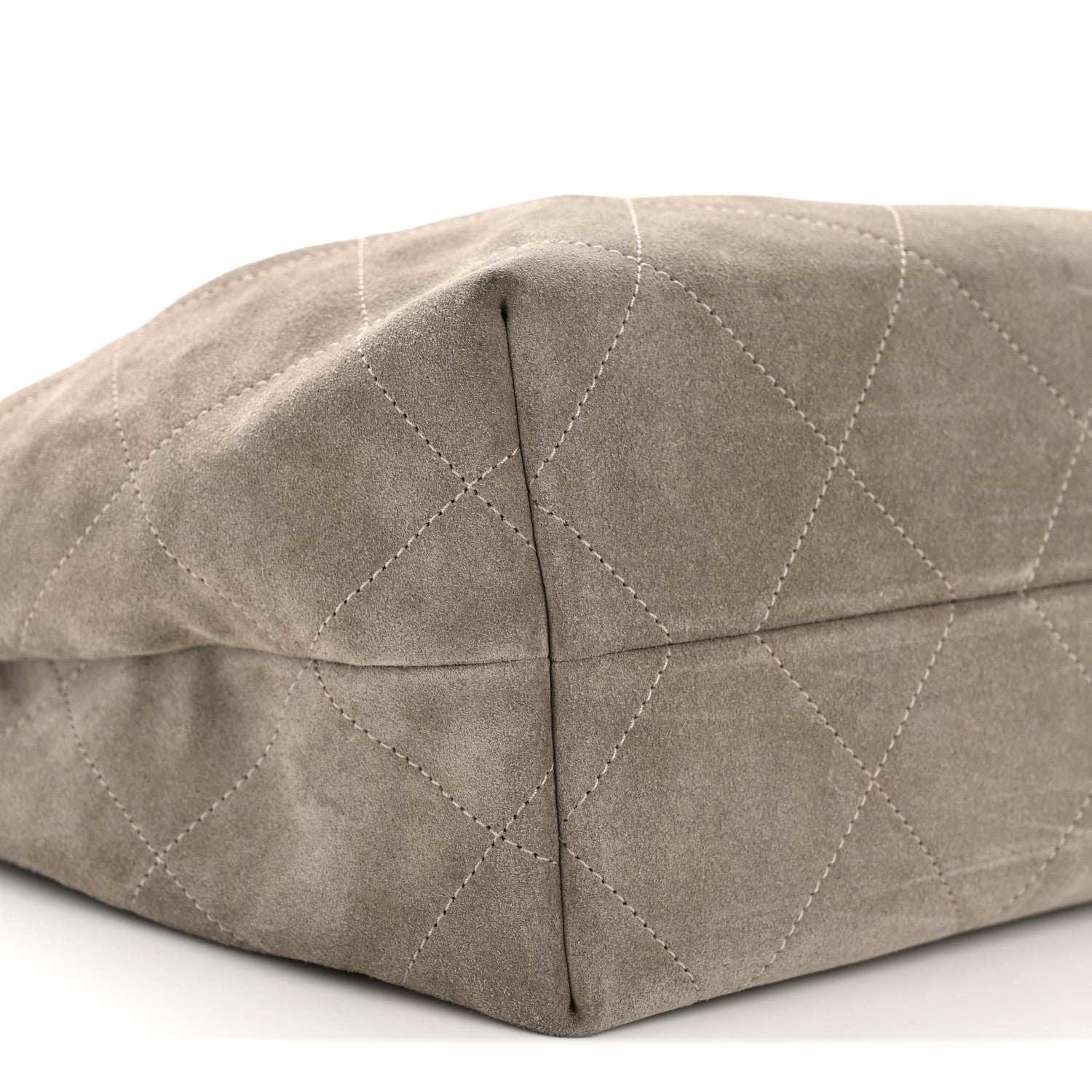 Chanel Suede Calfskin Lambskin Quilted Maxi Hobo Grey 9 of 11