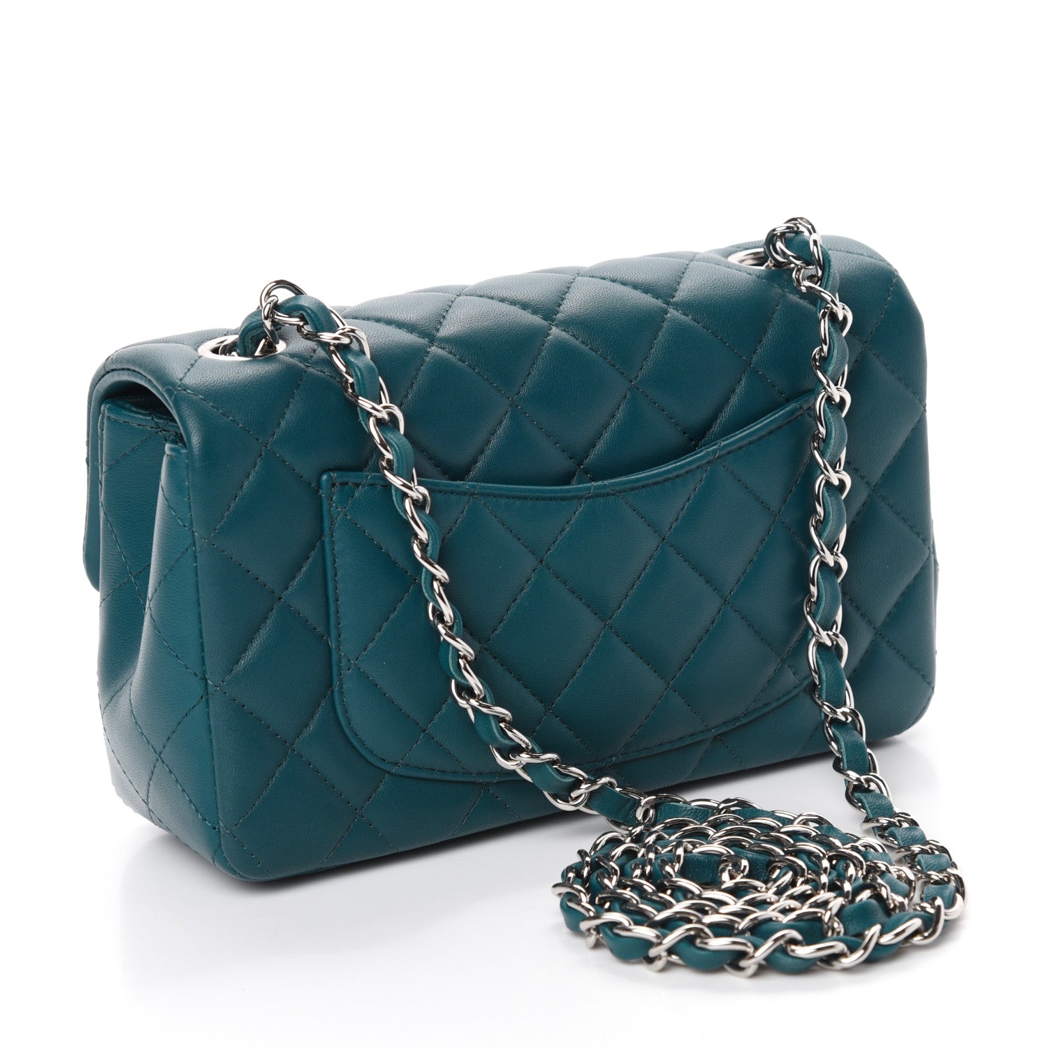 Chanel Lambskin Quilted Mini Rectangular Flap Dark Blue 3 of 11