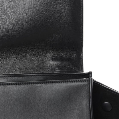 Celine Crocodile Embossed Calfskin Suede Medium Trapeze Black 12 of 16