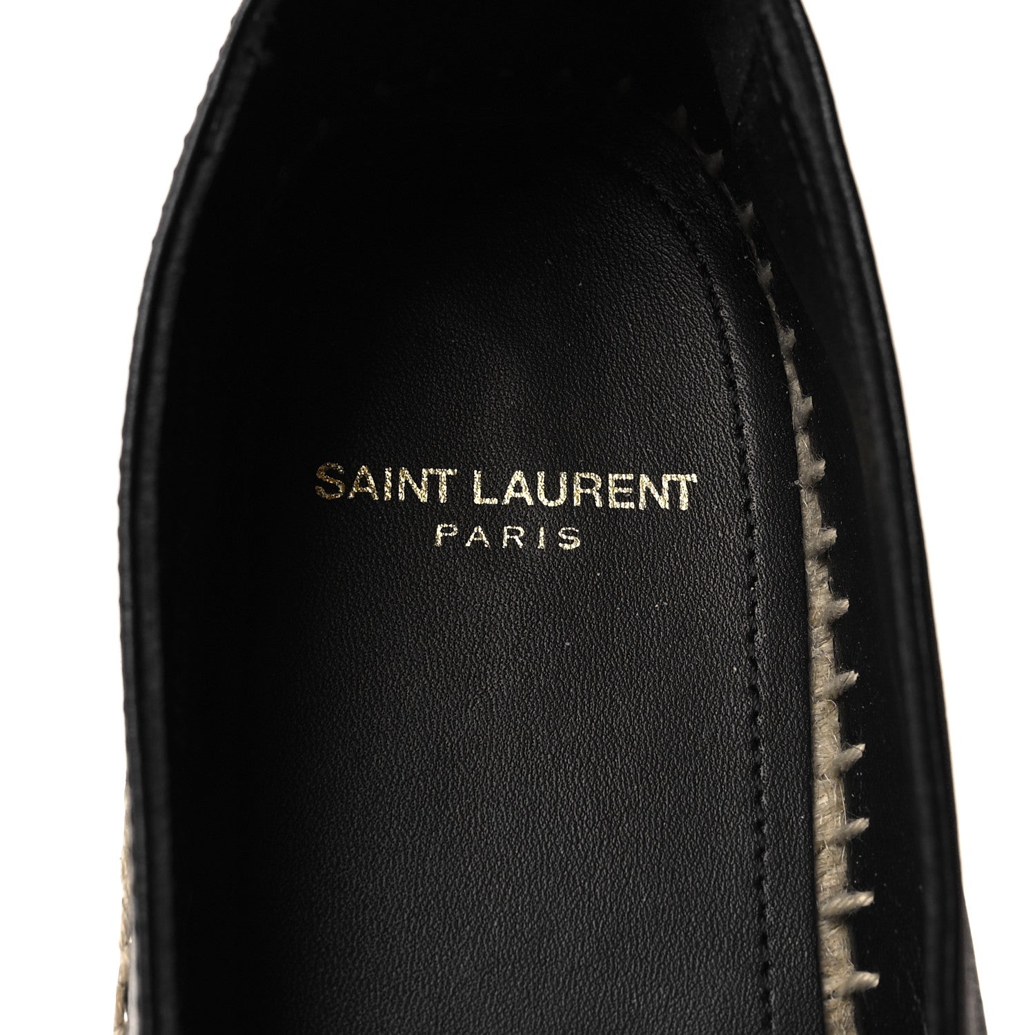 Saint Laurent Lambskin Monogram Espadrilles 40.5 Black 7 of 9