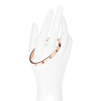 Cartier 18K Pink Gold Sapphire Garnet Amethyst LOVE Bracelet 19 2 of 5